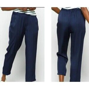 Pistola Eleanor Women Size L Blue High Rise Tappered Leg Trouser NEW Pant Office